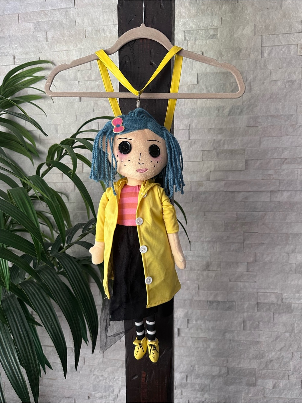 Spirit Halloween “Coraline” Button Eyes Spooky Plush Backpack